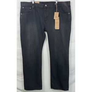 NWT Men's Big & Tall Rizo Black Wash Red Stitch Denim Jeans Size 48" X 34"
